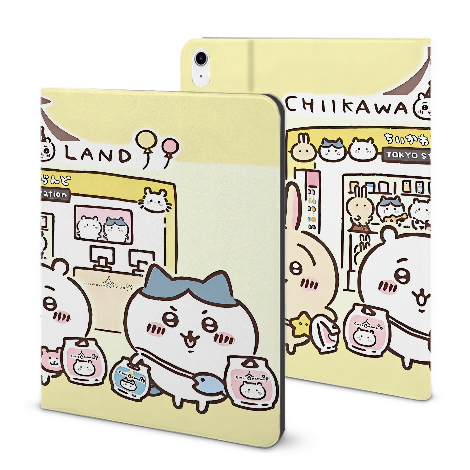（画像用） ちいかわ Chii-kawa IPad ケース ブック型 PUレザー TPU 耐衝撃 軽量 薄型 ペン収納なし 全面保護 IPad 各モデル対応